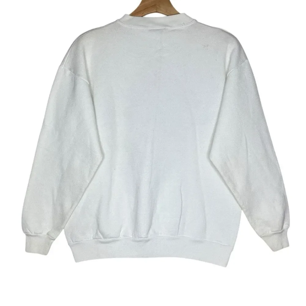 Disney Epcot White Mickey International Flags Jerry Leigh Sweatshirt Men’s Sz M - Picture 2 of 4